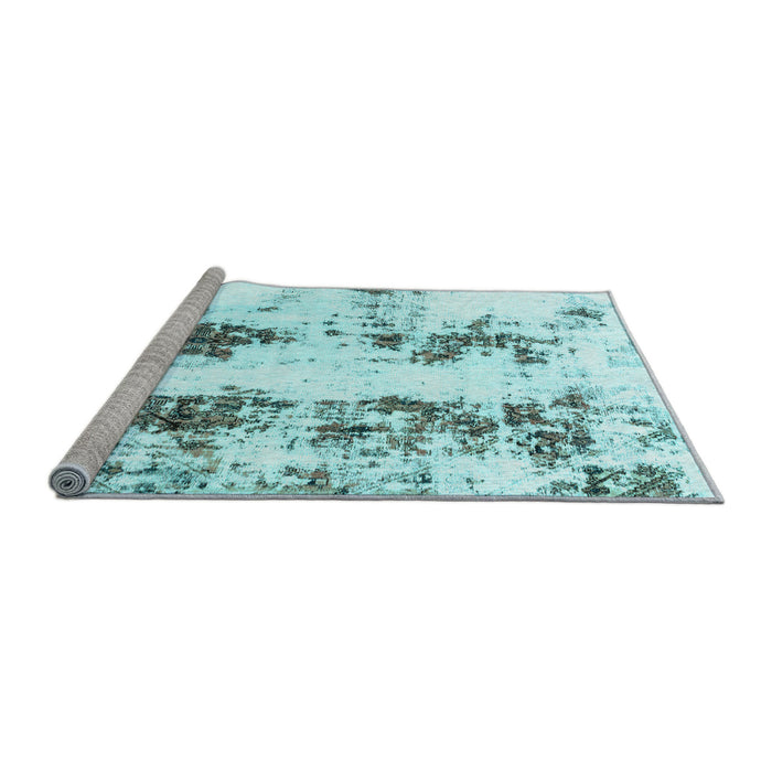 Sideview of Machine Washable Abstract Light Blue Modern Rug, wshabs1944lblu
