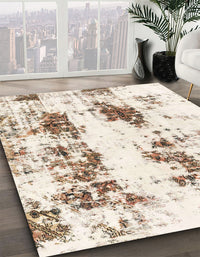 Abstract Blanched Almond Beige Modern Rug, abs1944