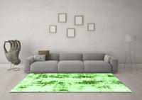 Machine Washable Abstract Green Modern Rug, wshabs1944grn