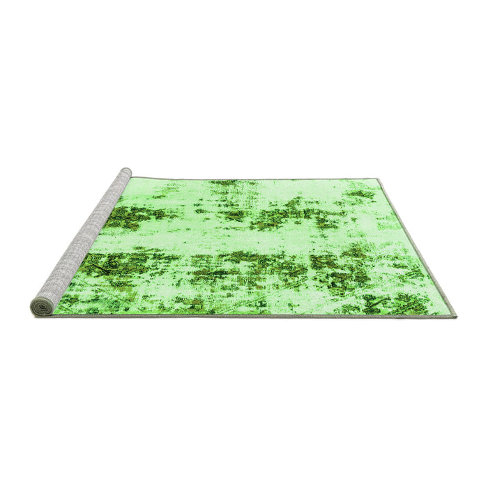 Sideview of Machine Washable Abstract Green Modern Area Rugs, wshabs1944grn