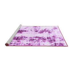 Sideview of Machine Washable Abstract Purple Modern Area Rugs, wshabs1944pur