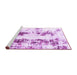 Sideview of Machine Washable Abstract Purple Modern Area Rugs, wshabs1944pur