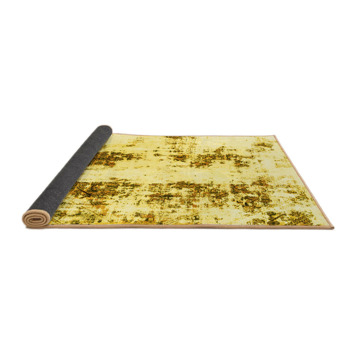 Sideview of Abstract Yellow Modern Rug, abs1944yw