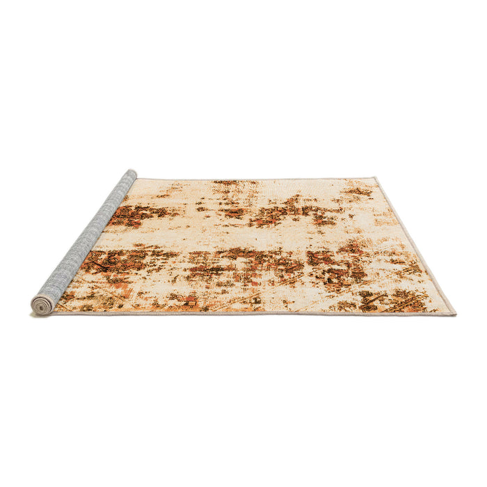 Sideview of Machine Washable Abstract Orange Modern Area Rugs, wshabs1944org