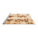 Sideview of Machine Washable Abstract Orange Modern Area Rugs, wshabs1944org