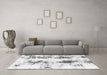 Machine Washable Abstract Gray Modern Rug in a Living Room,, wshabs1944gry