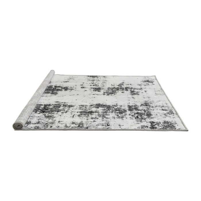 Sideview of Machine Washable Abstract Gray Modern Rug, wshabs1944gry