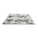 Sideview of Machine Washable Abstract Gray Modern Rug, wshabs1944gry