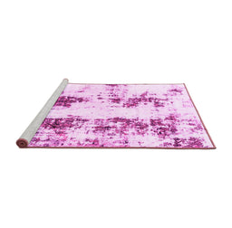 Sideview of Machine Washable Abstract Pink Modern Rug, wshabs1944pnk