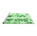 Sideview of Machine Washable Abstract Emerald Green Modern Area Rugs, wshabs1944emgrn