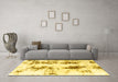 Machine Washable Abstract Yellow Modern Rug in a Living Room, wshabs1944yw