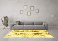 Machine Washable Abstract Yellow Modern Rug, wshabs1944yw