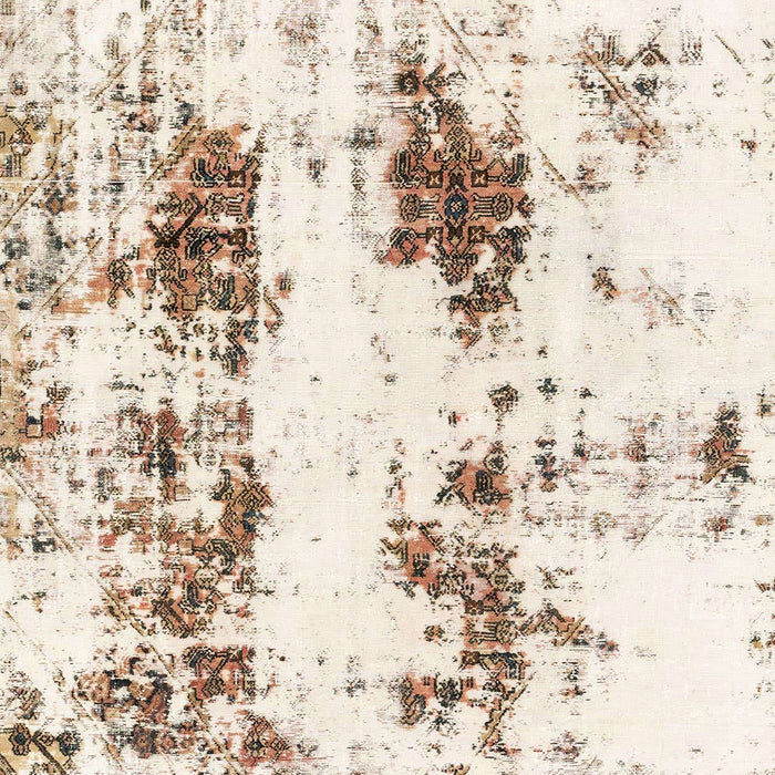 Machine Washable Abstract Blanched Almond Beige Rug, wshabs1944