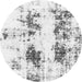 Round Abstract Gray Modern Rug, abs1944gry