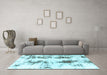 Machine Washable Abstract Light Blue Modern Rug in a Living Room, wshabs1944lblu