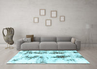 Machine Washable Abstract Light Blue Modern Rug, wshabs1944lblu