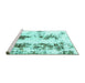 Sideview of Machine Washable Abstract Turquoise Modern Area Rugs, wshabs1944turq