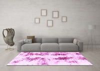 Machine Washable Abstract Pink Modern Rug, wshabs1944pnk