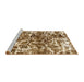 Sideview of Machine Washable Abstract Saddle Brown Rug, wshabs1945