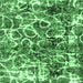 Square Machine Washable Abstract Emerald Green Modern Area Rugs, wshabs1945emgrn