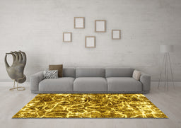 Machine Washable Abstract Yellow Modern Rug in a Living Room, wshabs1945yw