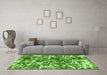 Machine Washable Abstract Green Modern Area Rugs in a Living Room,, wshabs1945grn