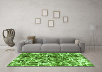 Machine Washable Abstract Green Modern Rug, wshabs1945grn