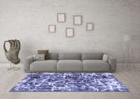 Machine Washable Abstract Blue Modern Rug, wshabs1945blu