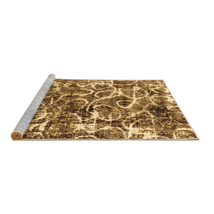 Sideview of Machine Washable Abstract Brown Modern Rug, wshabs1945brn