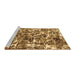 Sideview of Machine Washable Abstract Brown Modern Rug, wshabs1945brn