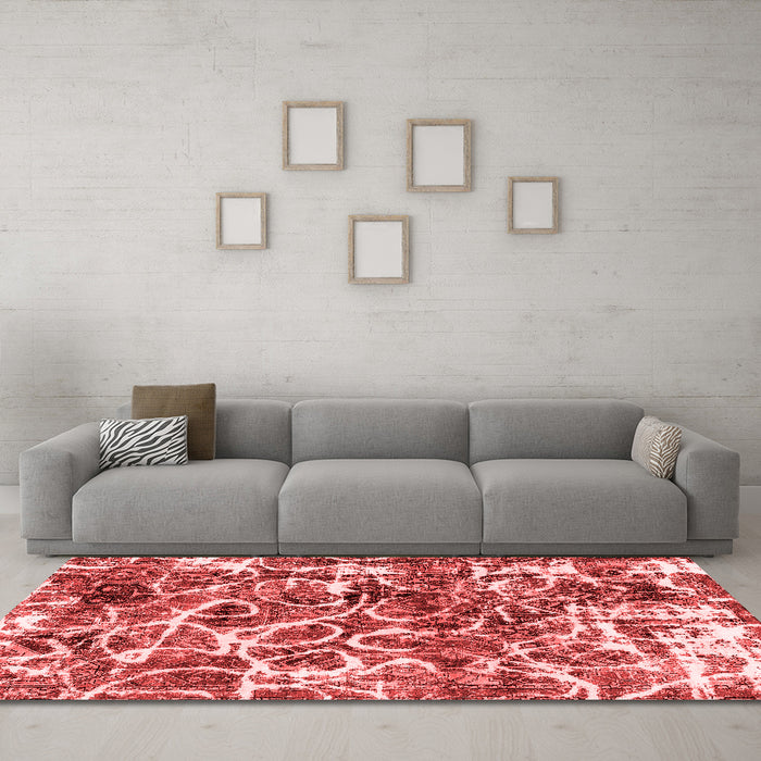 Modern Red Washable Rugs