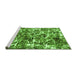 Sideview of Machine Washable Abstract Green Modern Area Rugs, wshabs1945grn