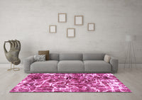 Machine Washable Abstract Pink Modern Rug, wshabs1945pnk