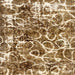 Square Machine Washable Abstract Saddle Brown Rug, wshabs1945