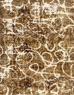 Abstract Saddle Brown Modern Rug, abs1945