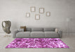 Machine Washable Abstract Purple Modern Area Rugs in a Living Room, wshabs1945pur