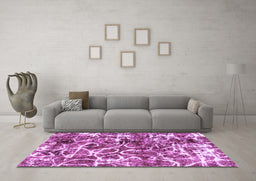 Machine Washable Abstract Purple Modern Area Rugs in a Living Room, wshabs1945pur