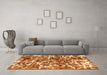 Machine Washable Abstract Orange Modern Area Rugs in a Living Room, wshabs1945org