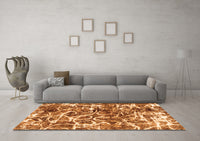 Machine Washable Abstract Orange Modern Rug, wshabs1945org