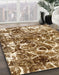 Machine Washable Abstract Saddle Brown Rug in a Family Room, wshabs1945