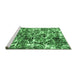 Sideview of Machine Washable Abstract Emerald Green Modern Area Rugs, wshabs1945emgrn