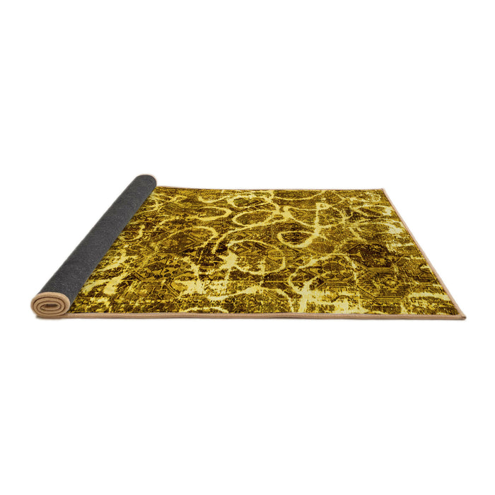 Sideview of Abstract Yellow Modern Rug, abs1945yw