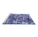 Sideview of Machine Washable Abstract Blue Modern Rug, wshabs1945blu