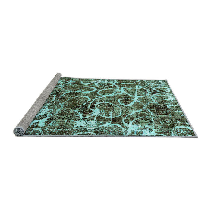 Sideview of Machine Washable Abstract Light Blue Modern Rug, wshabs1945lblu