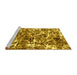 Sideview of Machine Washable Abstract Yellow Modern Rug, wshabs1945yw