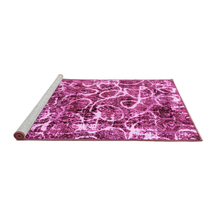 Sideview of Machine Washable Abstract Pink Modern Rug, wshabs1945pnk