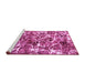 Sideview of Machine Washable Abstract Pink Modern Rug, wshabs1945pnk