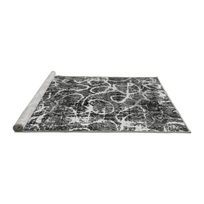 Sideview of Machine Washable Abstract Gray Modern Rug, wshabs1945gry