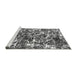 Sideview of Machine Washable Abstract Gray Modern Rug, wshabs1945gry