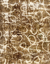 Machine Washable Abstract Saddle Brown Rug, wshabs1945